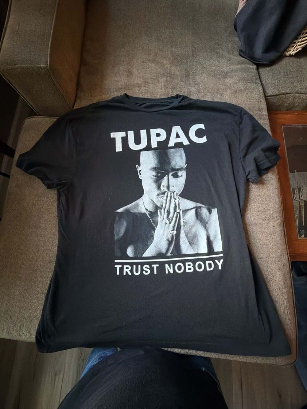 Tupac Shakur Trust Nobody Graphic Crew Neck T-Shirt